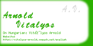 arnold vitalyos business card